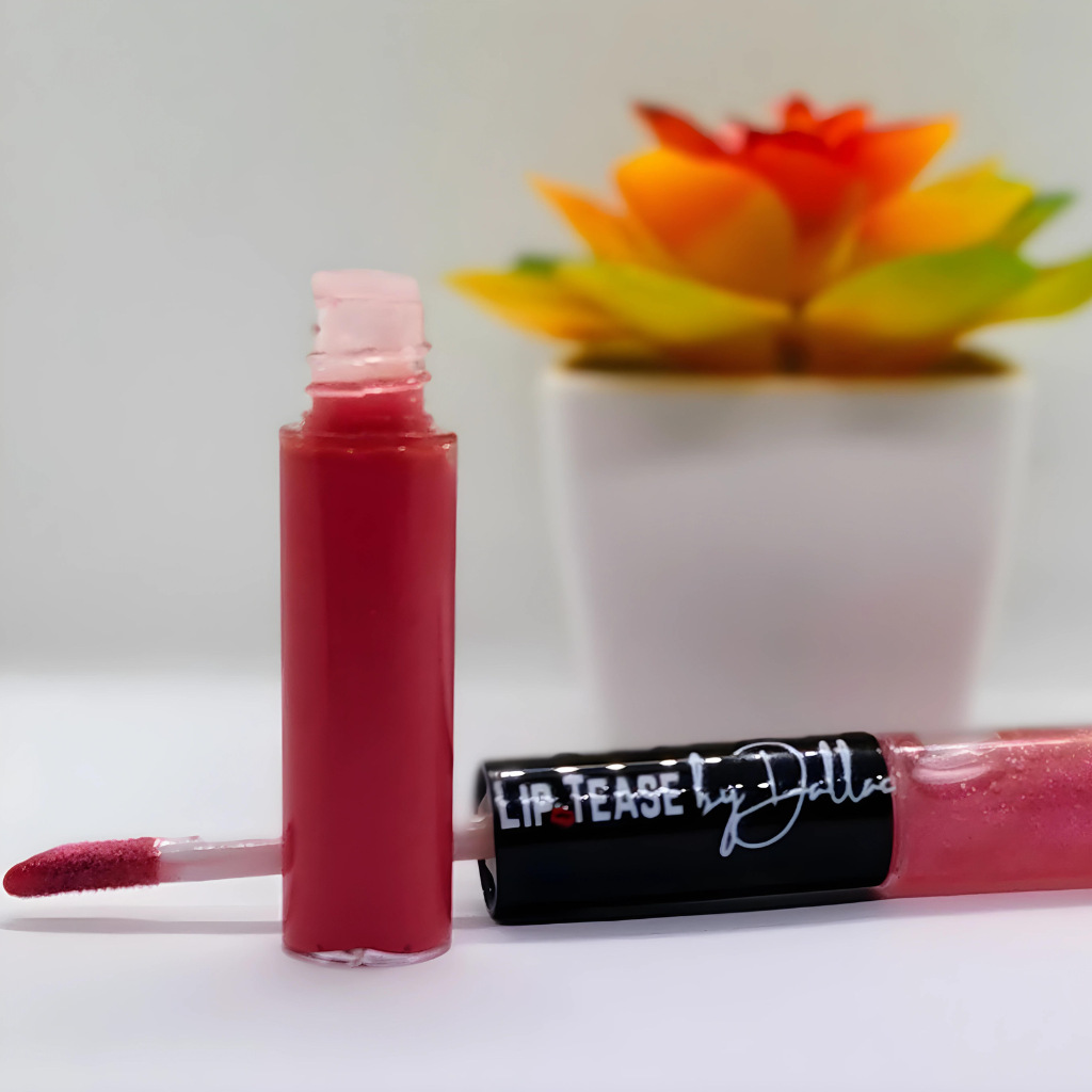 Dual Sided Color Changing Gloss Lip Gloss Lip Tease by Dallace Pink Pineapple / Shimmery Shear