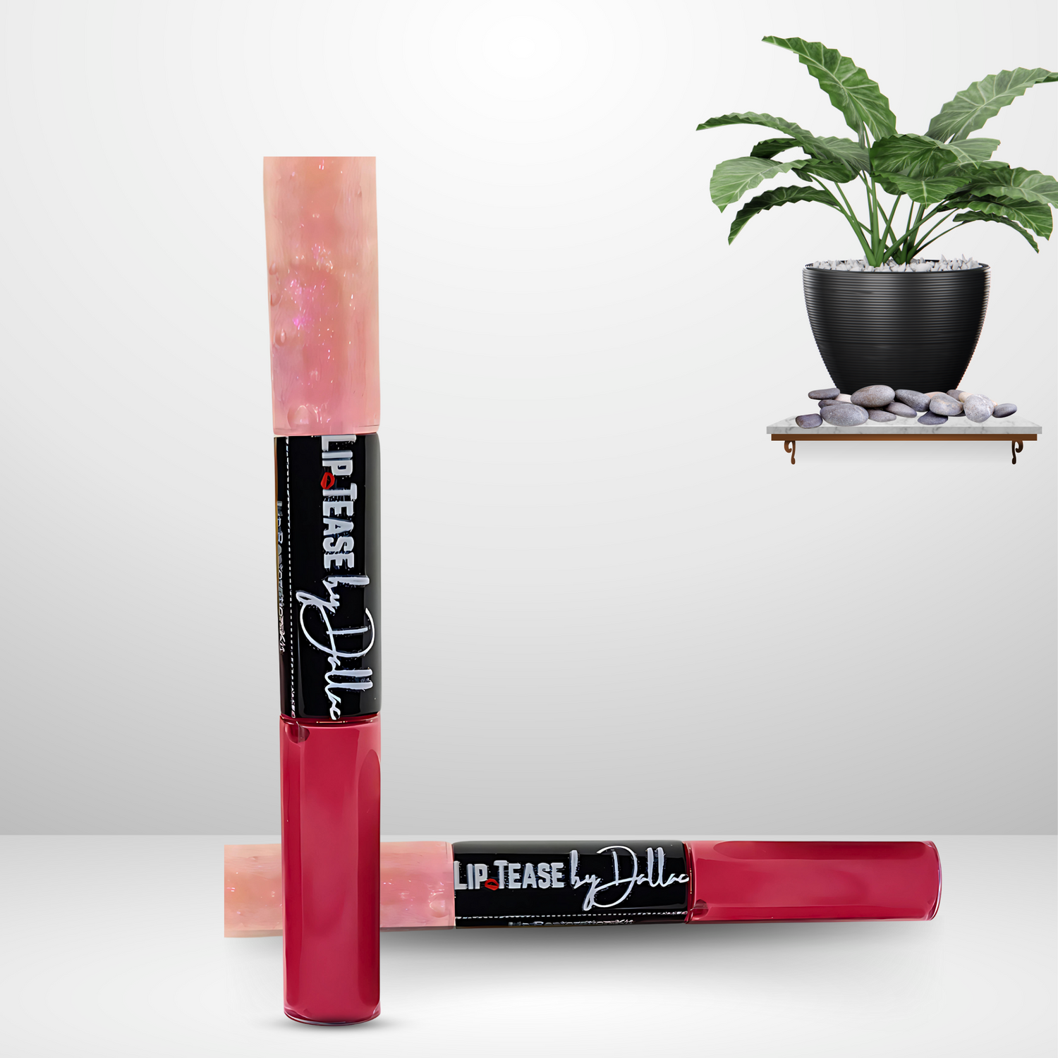Dual Sided Color Changing Gloss Lip Gloss Lip Tease by Dallace Pretty Peach / Pink Passion
