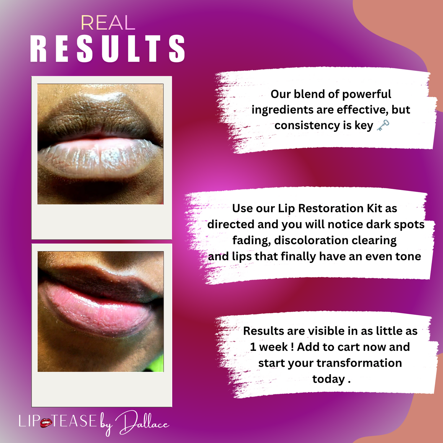 after effects imporeiting c lips black UNBEATABLE healed results on dark I'm order to cover or neutralize darkness, titanium dioxide is absolutely required in the pigments you choose. Inorganic pigments or pigments with low titanium dioxide Lip Restoration Kit