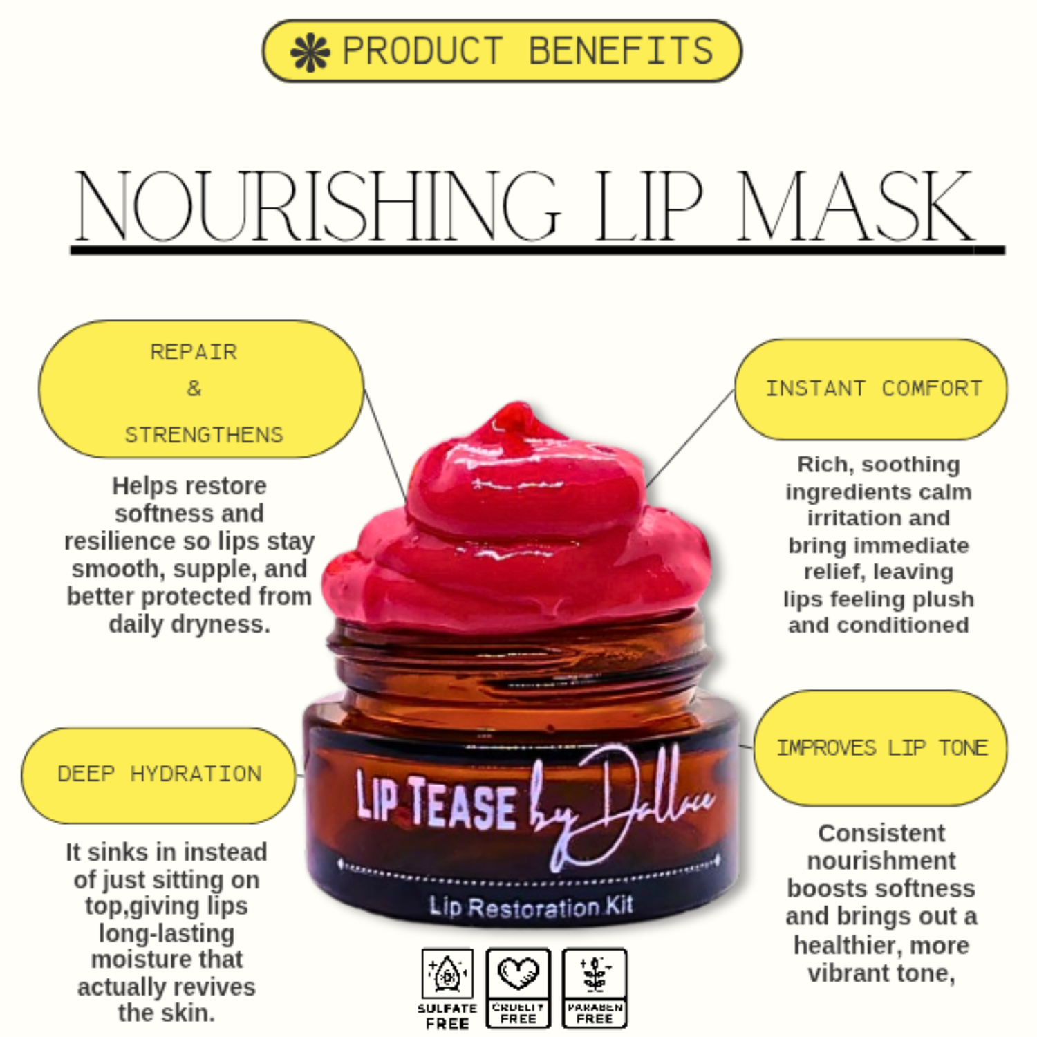 Nourishing Lip Mask Lip Mask Lip Tease by Dallace
