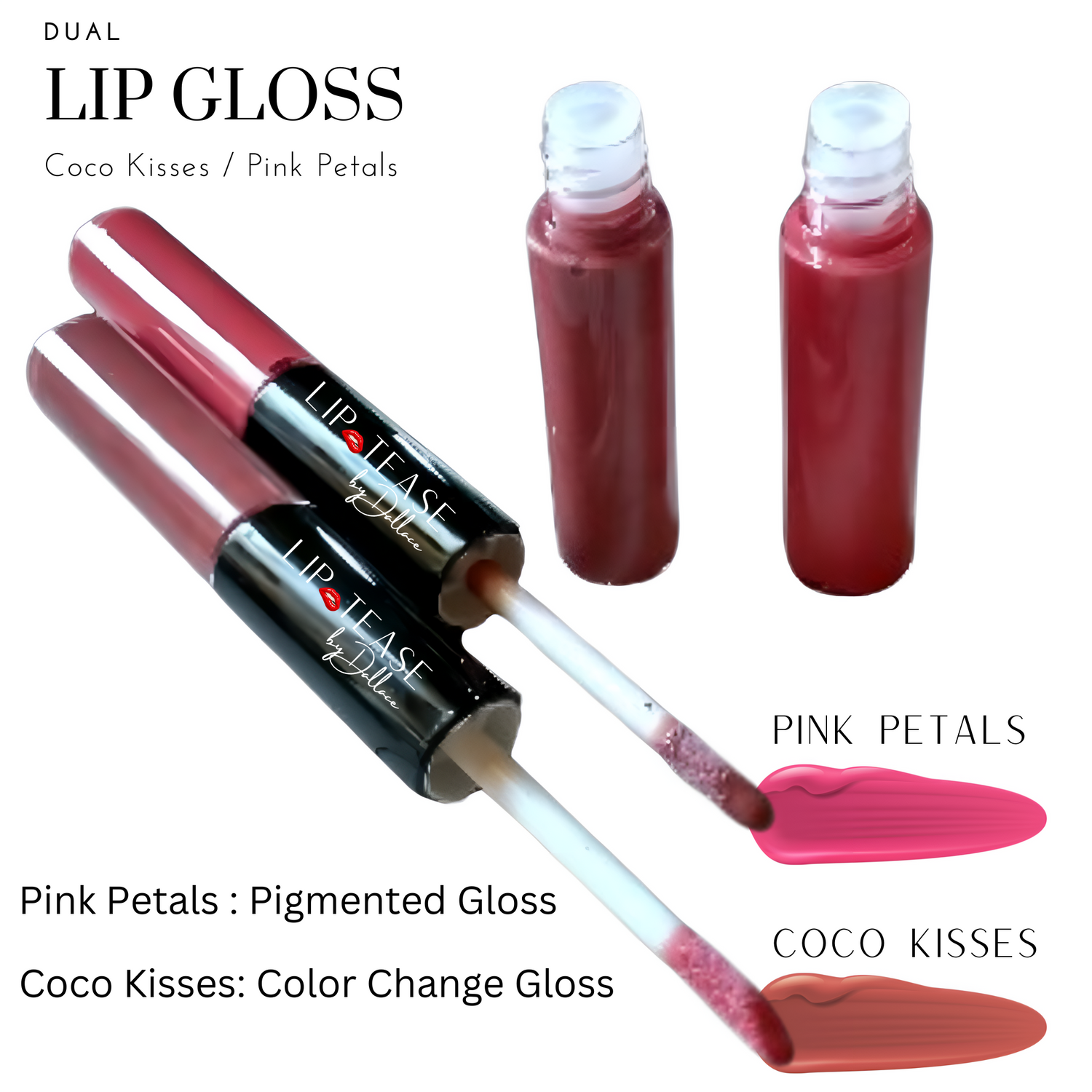 2-in-1 Color Changing Gloss Lip Gloss Lip Tease by Dallace   